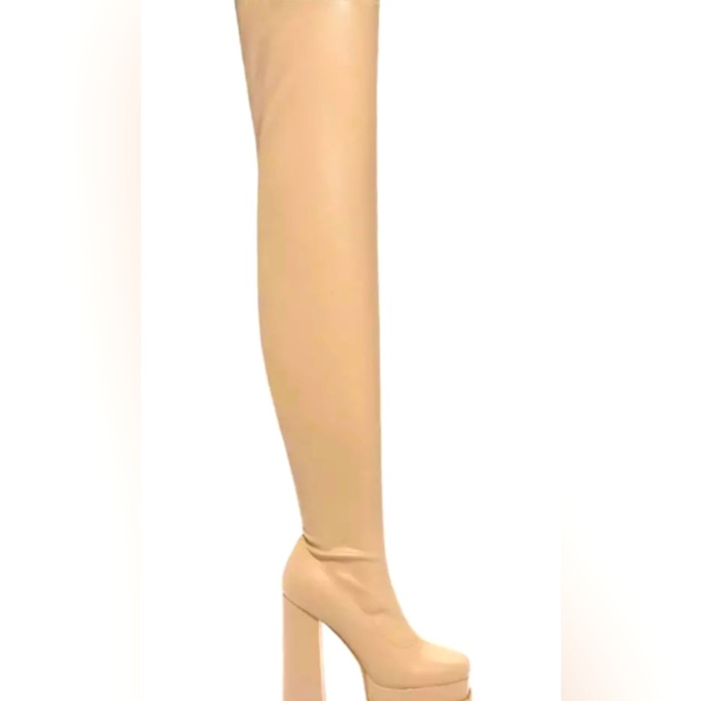 NEW VERSACE STYLE DOUBLE PLATFORM THIGH HIGH BOOTS!